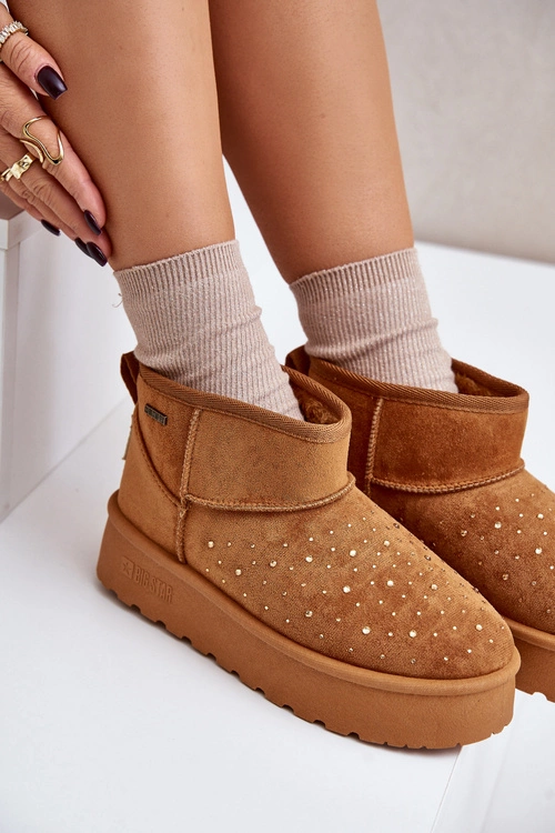 Śniegowce Ze Zdobieniem Na Platformie Big Star OO274A104 Camel