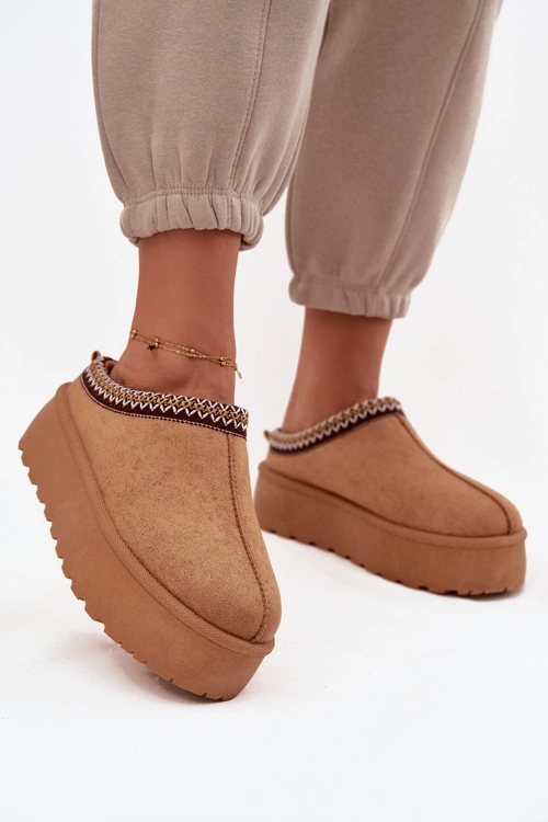 Śniegowce Damskie Z Ozdobnym Haftem Camel Jenira