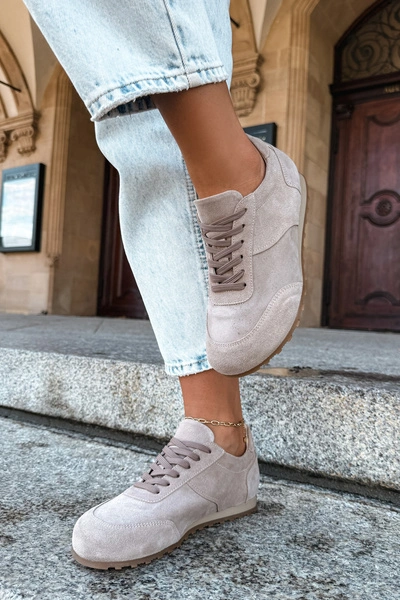 Sneakersy Barefoot Z Naturalnego Zamszu Zazoo N1422 Beżowe