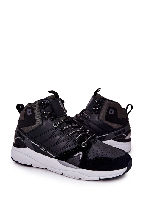 Wysokie Sportowe Męskie Buty Big Star II174223 Czarne