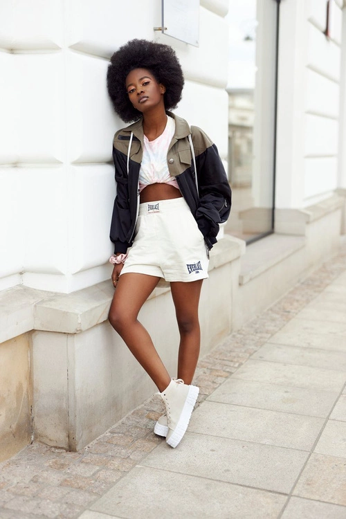 Damskie Wysokie Tenisówki Na Platformie Beżowe Manhattan