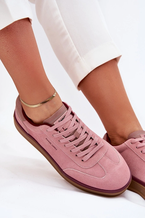 Zamszowe Damskie Sneakersy Daniel Lopez Just Dare SS2D4010 Różowe