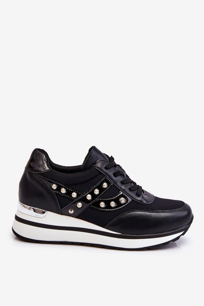 Buty Sportowe Z Ćwiekami Czarne Adley