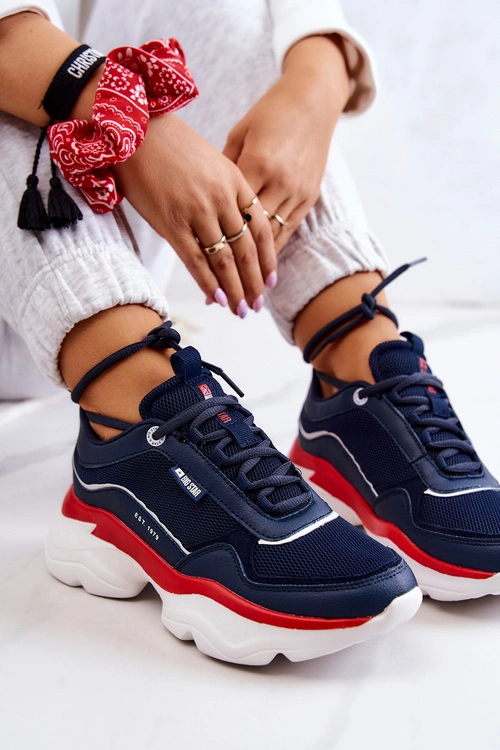 Damskie Buty Sportowe Big Star JJ274A117 Granatowe
