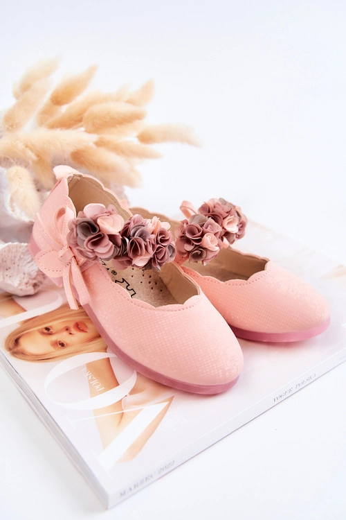 Dziecięce Balerinki Na Rzepy Kwiaty Różowe Caitlin