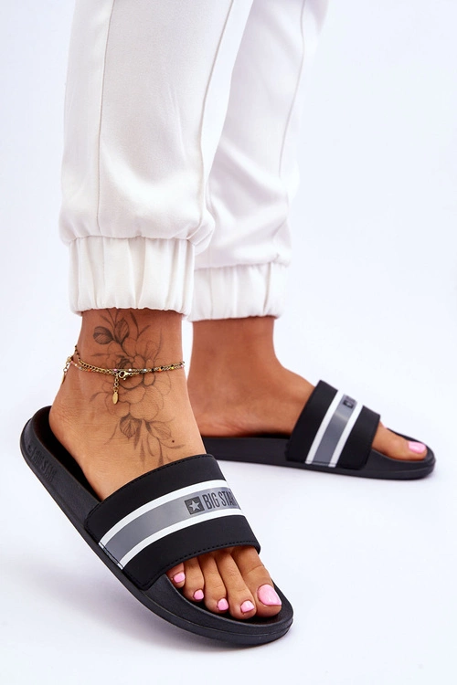 Lekkie Piankowe Klapki Big Star JJ274648 Czarne