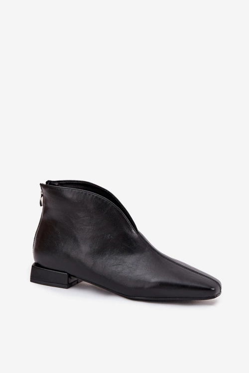 Botki Damskie Na Delikatnym Obcasie Czarne Elvienne