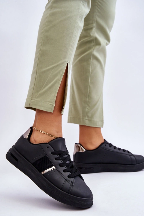 Damskie Sportowe Buty Na Platformie Czarne Soris