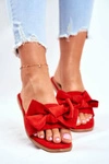 Klapki Damskie Z Kokardkami Czerwone Malaysia