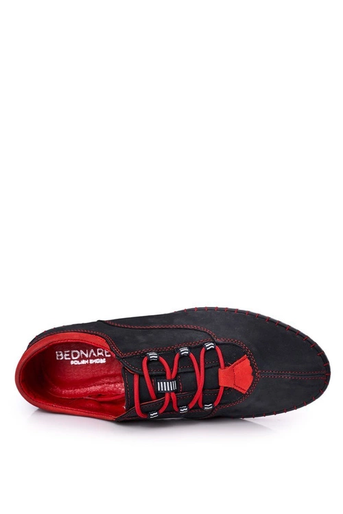 Męskie Skórzane Półbuty BEDNAREK Granatowe