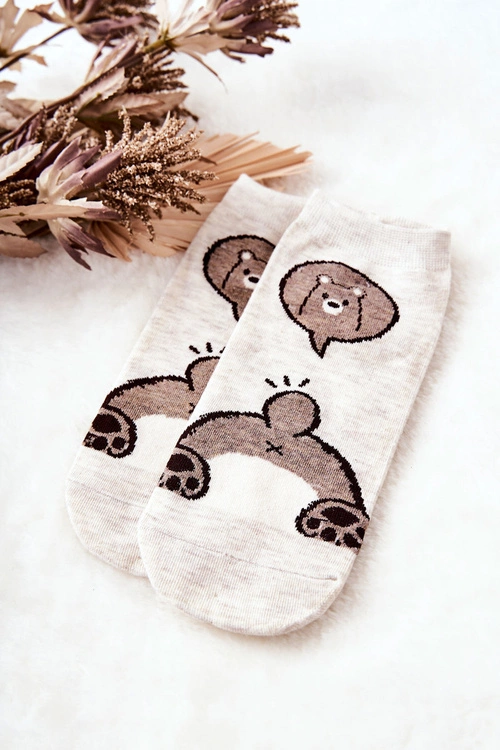 Skarpetki Stopki Misiu Beżowe