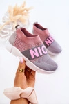 Dziecięce Sportowe Buty Wsuwane Różowo-Szare Cobby