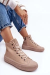 Damskie Trampki Na Suwak Ocieplane Beżowe Big Star MM274022 