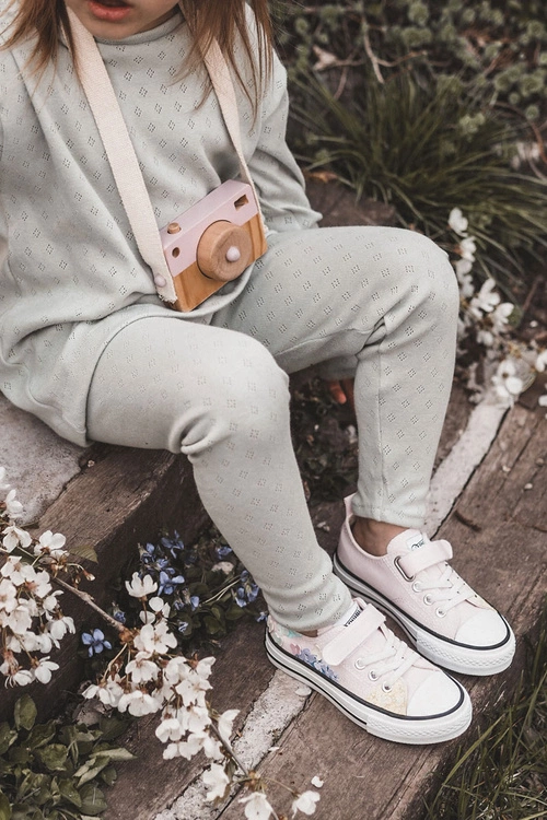 Dziecięce Trampki Materiałowe Print Różowe Buster