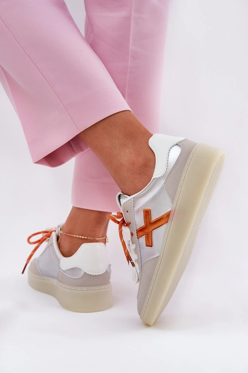 Niskie Buty Sportowe Damskie Srebrne Zelevelis