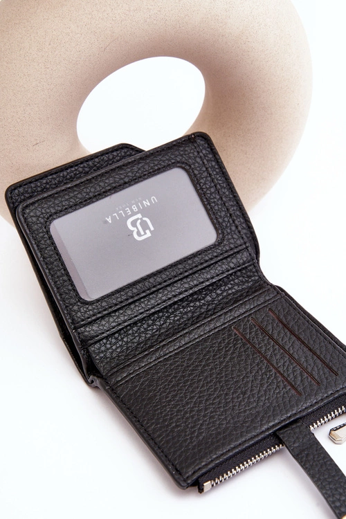 Damski Portfel Portmonetka Z Ekoskóry Czarny Lazara