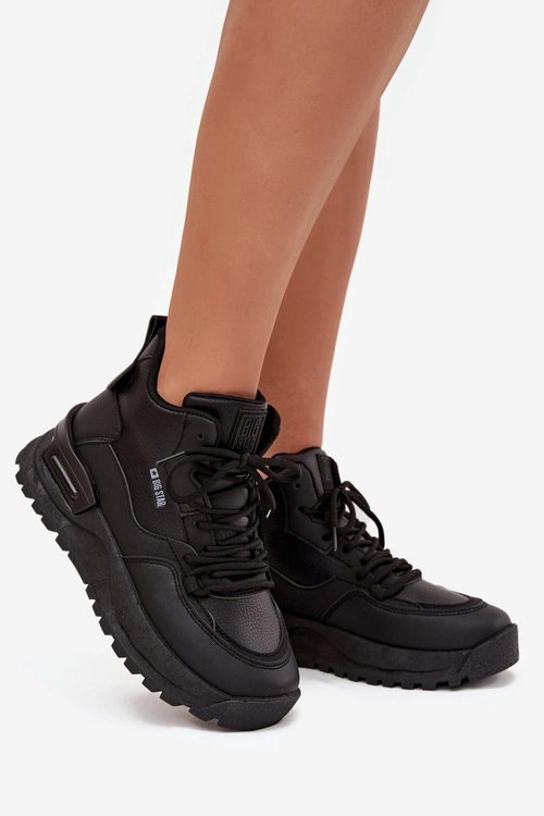 Buty Sportowe Damskie Na Platformie Big Star SS274509 Czarne