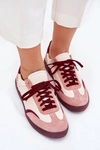 Skórzane Sneakersy Damskie Zazoo N1202 Różowe