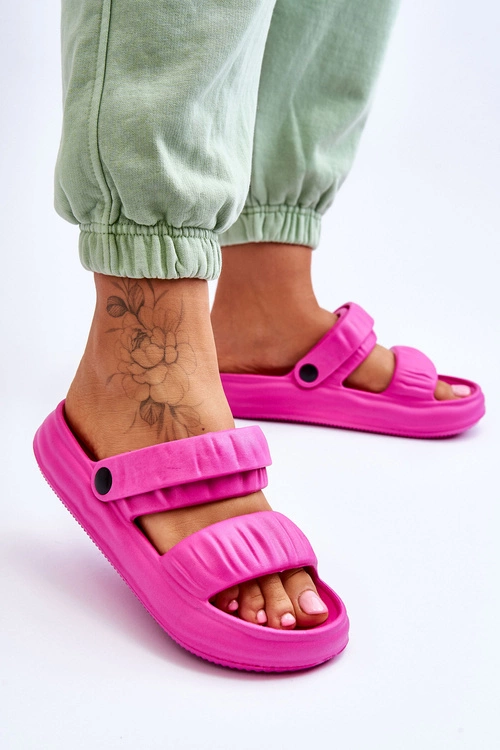 Piankowe Klapki Sandałki Fuksja Lirell