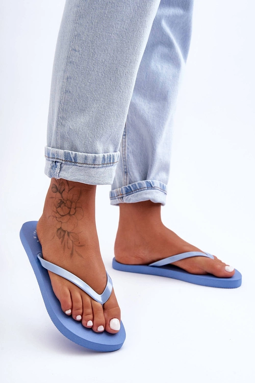 Damskie Japonki Klapki 4F 4FSS23FFLIF064-34S Niebieskie