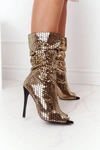 Botki Na Szpilce Złote Night Out