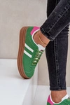 Sneakersy Damskie Na Platformie Zielone Egelia