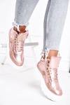 Sportowe Damskie Buty Ocieplane Różowo Złote Davan