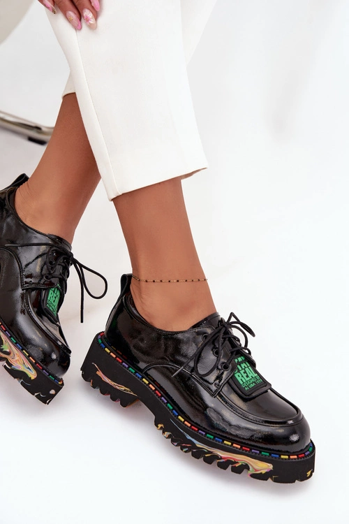 Lakierowane Skórzane Półbuty Damskie Artiker 57C0172 Czarne