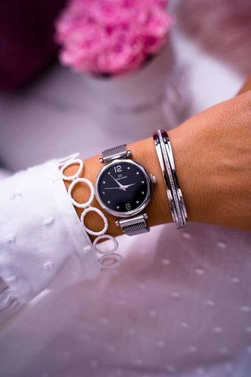 Damski Zegarek Giorgio & Dario Srebrno Czarny Sinara