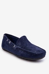 Męskie Zamszowe Wsuwane Mokasyny Granatowe Rayan
