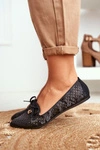 Baleriny Damskie Ażurowe Czarne Manam