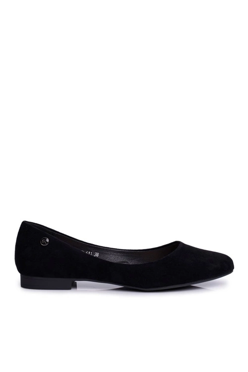 Baleriny Damskie Zamszowe Sergio Leone BL611 Czarne Nemsis