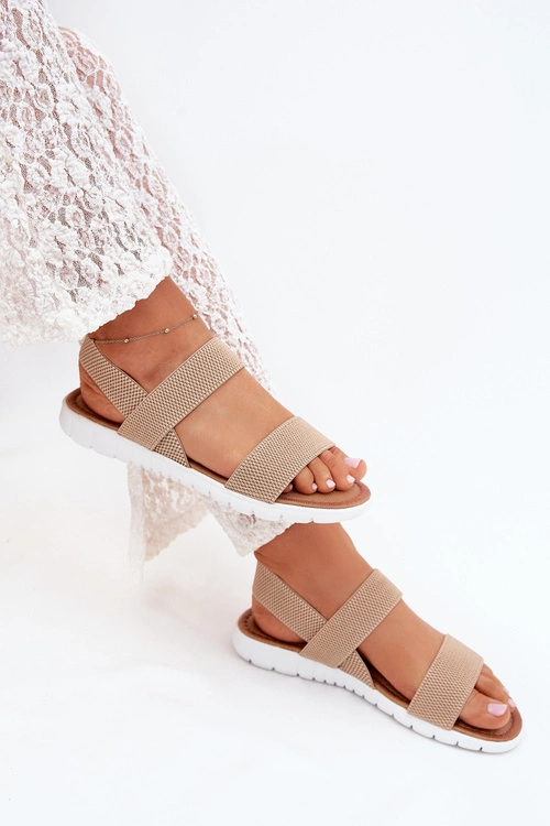 Klasyczne Sandały Damskie Wsuwane Beżowe Felira