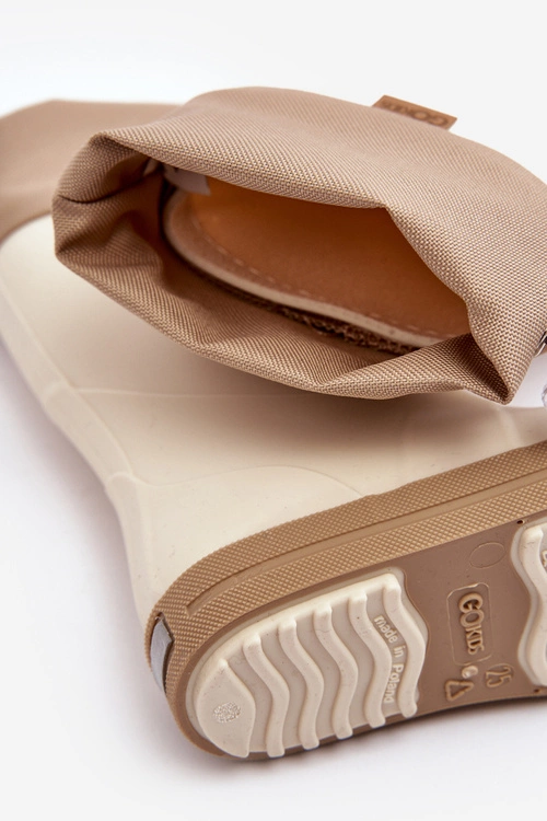 Dziecięce Kalosze z Kołnierzem Wave Gokids 983 Beżowe