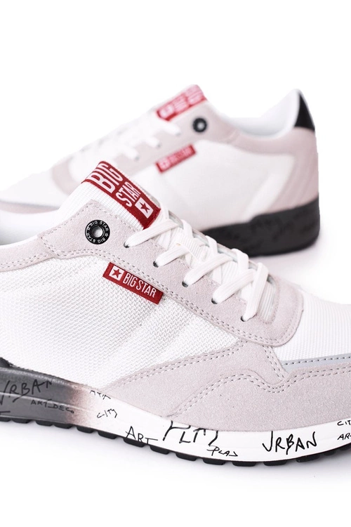 Męskie Sportowe Buty Memory Foam Big Star FF174208 Biało-Szare