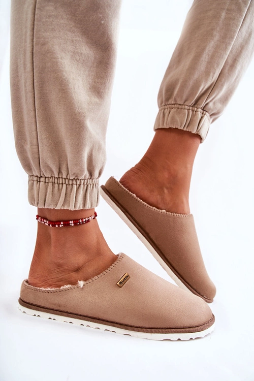 Domowe Ocieplane Klapki Papcie Inblu CS-34-011 Beżowe