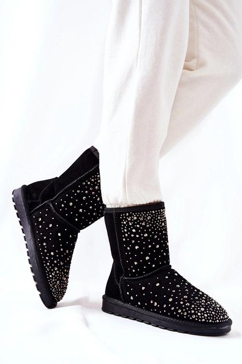 Śniegowce Ocieplane Z Dżetami Czarne Mariella