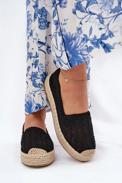 Espadryle Damskie Na Platformie Vinceza 17392 Czarne