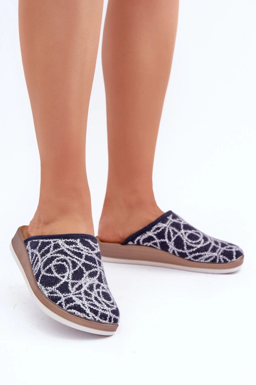 Błyszczące Kapcie Damskie Inblu CT000028 Granatowe