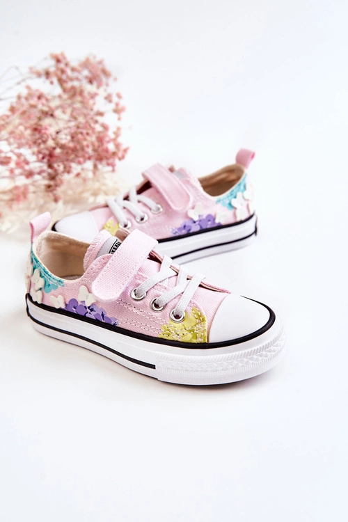 Dziecięce Trampki Materiałowe Print Różowe Buster