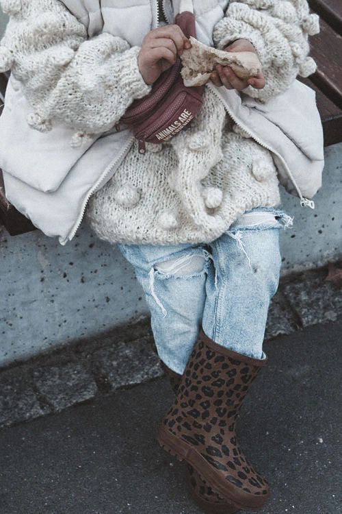 Dziecięce Kalosze W Panterkę Brązowe Nanny