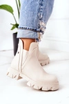 Ocieplane Botki Sztyblety Beżowe Hashtag