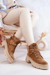 Zamszowe Damskie Botki Z Wycięciami Camel Everly