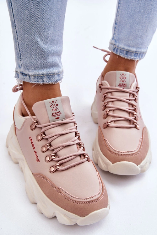 Damskie Sneakersy Na Platformie Cross Jeans KK2R4072C Nude