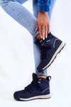 Damskie Wysokie Buty Trekkingowe Big Star KK274611 Granatowe