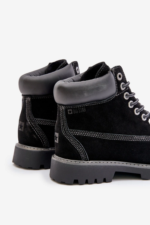 Zamszowe Ocieplane Trapery Męskie Big Star OO174138 HI-POLY SYSTEM Czarne