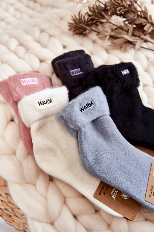 Damskie Ocieplane Skarpetki Różowe Warm