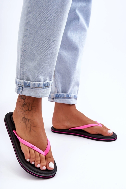 Damskie Klasyczne Japonki 4F 4FSS23FFLIF067-21S Czarno-Różowe