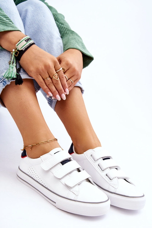 Damskie Tenisówki Na Rzepy Big Star LL274A207 Białe