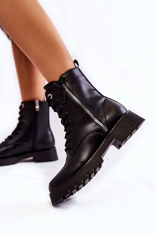 Klasyczne Ocieplane Botki Czarne Romy